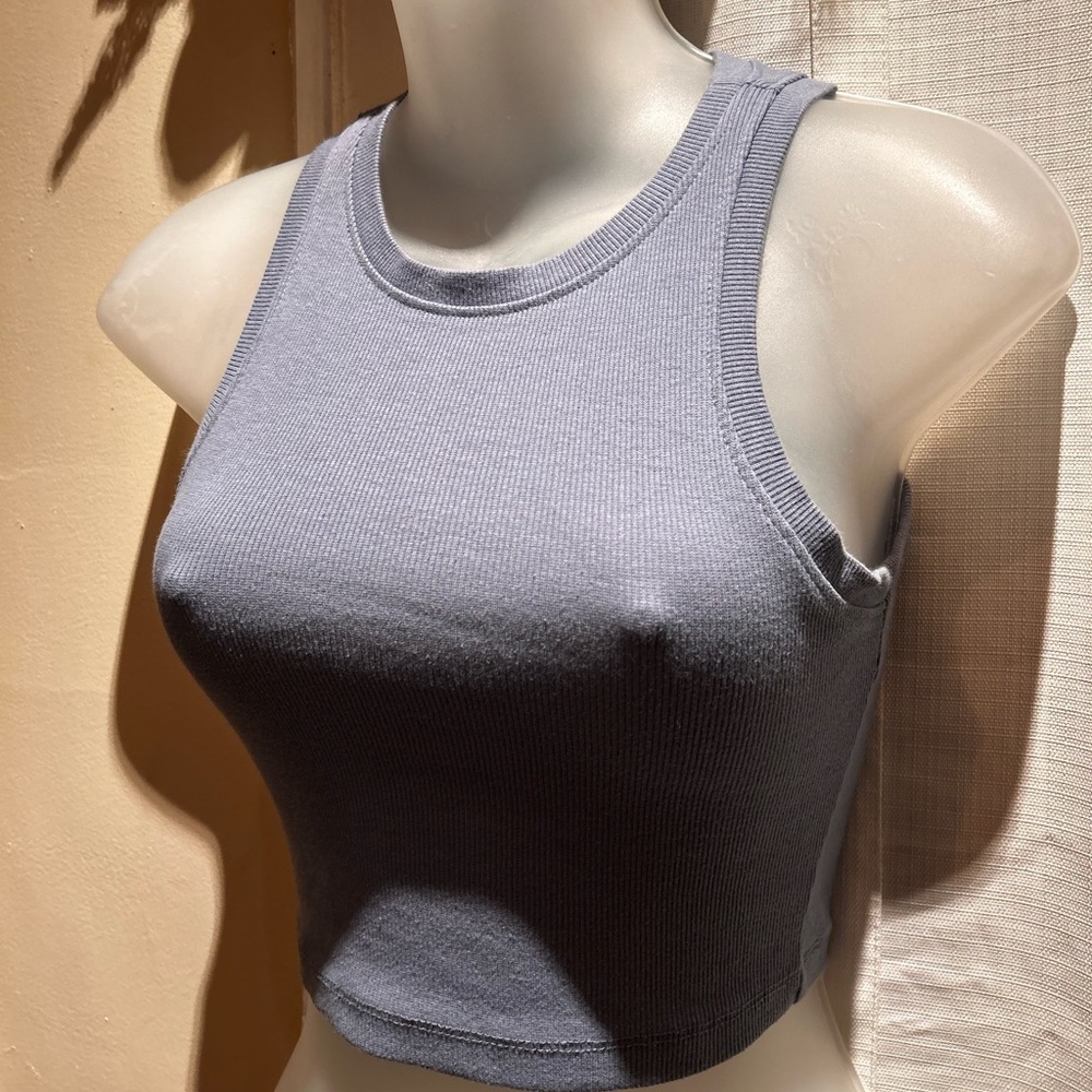 Blue Cropped Tank Top